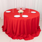 Red Premium Scuba Wrinkle Free Round Tablecloth, Seamless Scuba Polyester Tablecloth