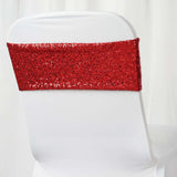 5 pack | 6x15 Red Sequin Spandex Chair Sash