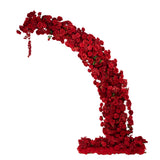 Red floral archway decoration for events and weddings