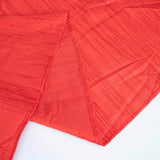 132inch Red Accordion Crinkle Taffeta Seamless Round Tablecloth