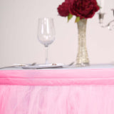 17FT Pink|Rose Quartz 4 Layer Tulle Tutu Pleated Table Skirts