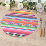 10 Pack Cinco De Mayo Party Theme Paper Placemats, 13inch Round Mexican Serape Fiesta Disposable