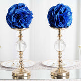 2 Pack | 7inch Royal Blue Artificial Silk Rose Flower Ball, Silk Kissing Ball