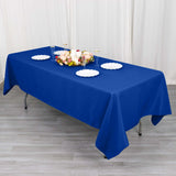 Royal Blue Cotton Blend Rectangular Tablecloth 60x102inch