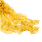 1 Set Mustard Yellow Chiffon Hoods With Ruffles Willow Chiffon Chair Sashes