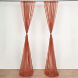 2 Pack Terracotta (Rust) Durable Flame Resistant Sheer Curtain