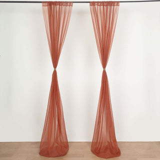 Create a Captivating Atmosphere with Terracotta (Rust) Organza Curtains