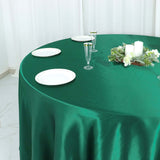 108" Hunter Emerald Green Satin Round Tablecloth