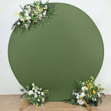 7.5ft Matte Olive Green Round Spandex Fit Wedding Backdrop Stand Cover