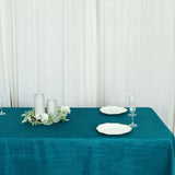 90x132Inch Teal Accordion Crinkle Taffeta Rectangular Tablecloth