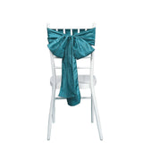 5 Pack | Accordion Crinkle Taffeta Teal Chair Sashes