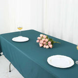 60"x102" Peacock Teal Polyester Rectangular Tablecloth