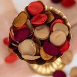 400 Pack | Matte Terracotta Mix Life-Like Flower Petals, Silk Rose Petal Round Table Confetti