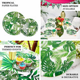 25 Pack | Tropical Palm Leaf Mix 9inch Dinner Paper Plates, Disposable Plates - 300 GSM