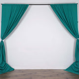 2 Pack Turquoise Durable Flame Resistant Scuba Polyester Curtain Panel Backdrops