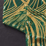 5 Pack Hunter Emerald Green Gold Wave Chair Sash Bands With Embroidered Sequins