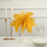 15inch LED Gold Ostrich Feather Table Lamp Wedding Centerpiece