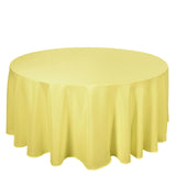 120 inch Yellow Polyester Round Tablecloth