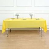 5 Pack Yellow Rectangle Plastic Table Covers, 54inchx108inch PVC Disposable Tablecloths