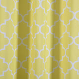 White/Yellow Lattice Room Darkening Blackout Curtain Panels With Grommet, Trellis Insulated Curtains