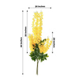 5 Pack | 44inch Yellow Artificial Silk Hanging Wisteria Flower Vines