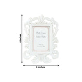 4 Pack White Resin Vintage Baroque Photo Frames, Rectangle Mini Picture Frame Party Favor