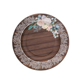 25 Pack Round Dinner Paper Plates in Brown Rustic Wood Print 10inch Disposable Party Plates#whtbkgd