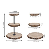 19inch 3-Tier Tower Natural Wood Slice Cheese Board Cupcake Stand, Rustic Centerpiece