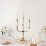 20inch Gold Metal 3-Arm Taper Candle Stick Candelabra, Candle Holder Stand Wedding Centerpiece