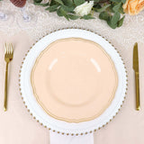 10 Pack | 10inch Nude / Gold Scalloped Rim Disposable Dinner Plates