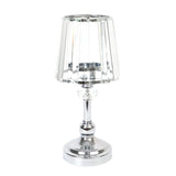 2-Pack 11inch Crystal Pendant Candle Holders - Classic Empire Lamp Shade Style in Silver#whtbkgd_99