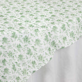 Dusty Sage Green Polyester Square Table Overlay in French Toile Pattern