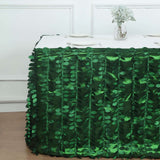 17ft Green 3D Leaf Petal Taffeta Fabric Table Skirt