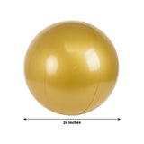 2 Pack 24inch Large Gold Vinyl Inflatable Beach Balls, Reusable Round Swimming Pool Balls