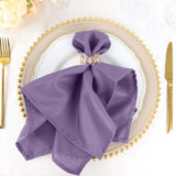 5 Pack | Violet Amethyst Seamless Cloth Dinner Napkins, Reusable Linen | 20inchx20inch