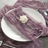 5 Pack | Violet Amethyst Gauze Cheesecloth Boho Dinner Napkins | 24x19Inch