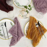 5 Pack | Violet Amethyst Gauze Cheesecloth Boho Dinner Napkins | 24x19Inch