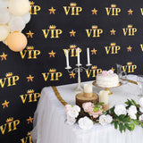 8ftx8ft VIP Red Carpet Event Gold Crown Star Hollywood Vinyl Photography Backdrop - Black/Gold