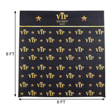 8ftx8ft VIP Red Carpet Event Gold Crown Star Hollywood Vinyl Photography Backdrop - Black/Gold