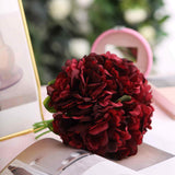 11inch Burgundy Real Touch Artificial Silk Peonies Flower Bouquet