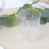 6 Pack | 16oz Clear Crystal Cut Short Reusable Plastic Tumbler Glasses