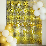 10sq.ft Shiny Gold Round Sequin Shimmer Wall Party Photo Backdrop