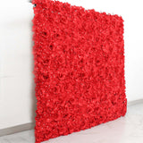 11 Sq ft. | Red 3D Silk Rose and Hydrangea Flower Wall Mat Backdrop