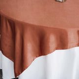 72" x 72" Terracotta (Rust) Satin Square Tablecloth Overlay