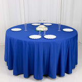 120inch Royal Blue Premium Scuba Wrinkle Free Round Tablecloth, Scuba Polyester Tablecloth