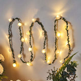 9ft Warm White 20 LED Artificial Rose Lace Flower Garland Vine Lights, Battery Operated