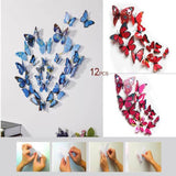 12 Pack | 3D Butterfly Wall Decals, DIY Stickers Decor - Pink Collection