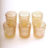 6 Pack Gold Glass Primrose Candle Holders, Votive Tealight Holders