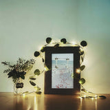 7ft 20 LED Green Silk Eucalyptus Leaf Garland Vine String Lights, Warm White Battery Operated