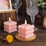 2 Pack | 2inch Blush Rose Gold Flameless Flickering LED Bubble Candles